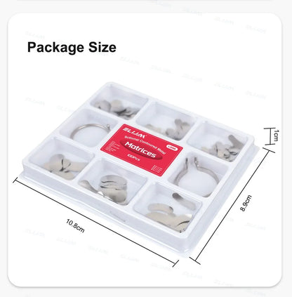 Dental Sectional Contoured Metal Matrices Matrix with Springclip No.1.330 Band Resin Clamping/Seperating Ring Dentist Tools