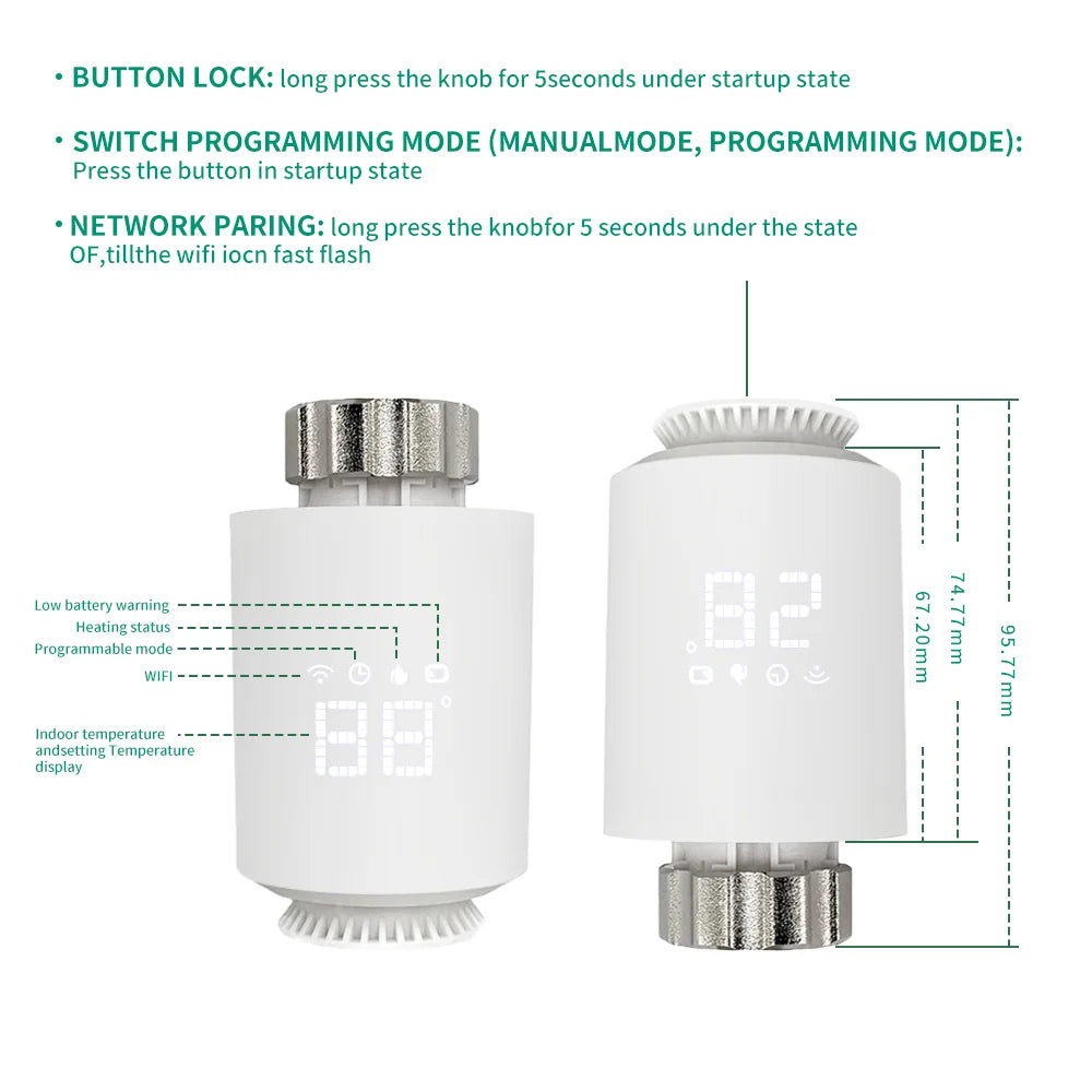 Tuya Zigbee Thermostatic Valve Radiator Zigbee Thermostat Smart Thermostatic Radiator Valve Head Temperature Controller Alexa