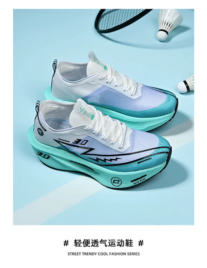 Couple Breathable Mesh Carbon Board Shoes, Student Sports Exam Shoes, Chunta Ultra Light Rebound Marathon Running Shoes