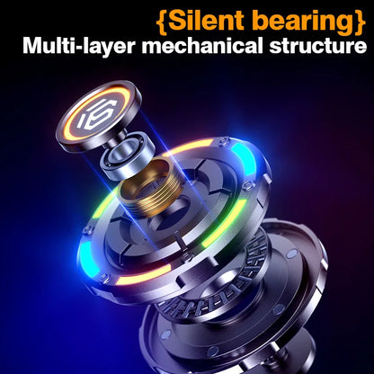 Metal EDC fidget spinner rotatable with luminous effect mechanical card-pushing function It's a stress-relieving toy Gifts  boys