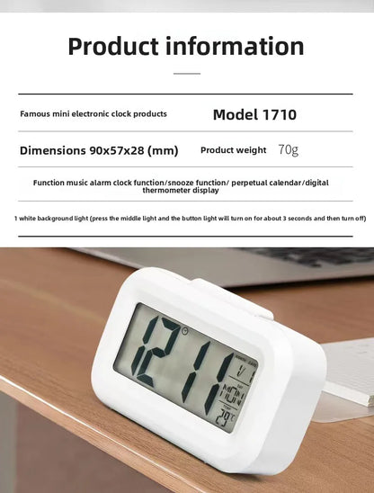 Alarm Clock Digital Clock LED Electronic With Backlight Snooze Calendar For Home Office Desktop Table Screen Display Watch