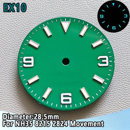 28.5mm NH35 Watch Dial Luminous Dials Single Calendar Dial Suitable For NH35 Movement Can Support DIY Dial Customization Logo