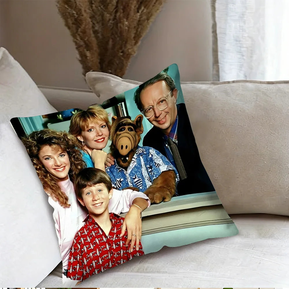 Classic TV Series A-Alf Pillow Covers Cartoon Sofa Decorative Home Double-sided Printing Short Plush Cute Cushion Cover