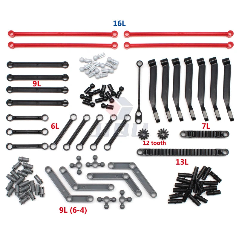 MOC Bricks Technical Accessories Gear Pin Axle Link Turntable Linear Actuator Compatible All Brands High-Tech Building Block Toy