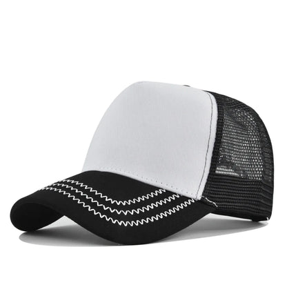 Customized Printed Logo Five Piece Baseball Caps Solid Color Mesh Breathable Sun Shading And Sun Protection Duck Tongue Hats