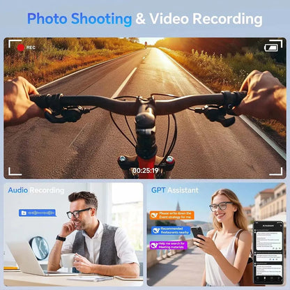 2026 New Smart Glasses Women Video Record Camera Bluetooth Call Music Playback Language Translation Music Sunglass Men Businesst