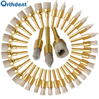 10Pcs Dental Polishing Brush Flat Sharp Bowl Type Aluminum Polisher RA 2.35mm Fit for Contra Angle Handpiece Dentistry Lab Tool