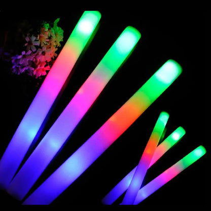 30/40/60/80/100/120Pcs RGB LED Glow Bulk Party Supplies Colorful Glow Sticks Foam Stick Cheer Tube Dark Light Birthday Wedding