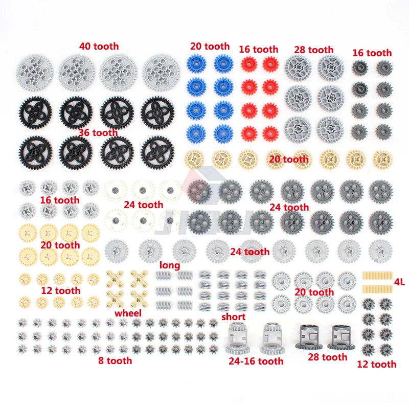 MOC Bricks Technical Accessories Gear Pin Axle Link Turntable Linear Actuator Compatible All Brands High-Tech Building Block Toy