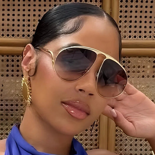Vintage Pilot Sunglasses Men Fashion Oversize Outdoor Shades Women New Trendy Brand Design Casual Eyewear UV Sun Glasses
