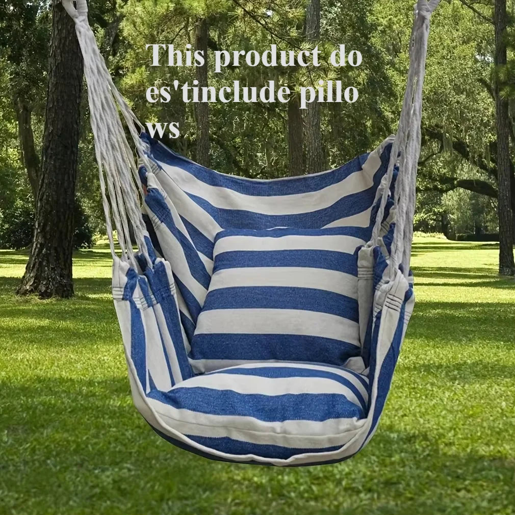 1pc Canvas Leisure Hammock Chair - Relaxing Outdoor Swing with Hanging Design, Durable Material, Indoor and Outdoor Use