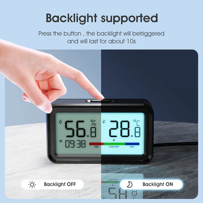 Zigbee Weather Station Digital Thermometer Room Tuya Smart Hygrometer Electronic Table Clock Temperature And Humidity Sensor