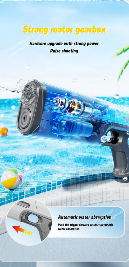 Children's Fully Automatic Water Storage Gun Large Capacity Electric Water Absorbing Toy Gun Summer Outdoor Water Toy Gift