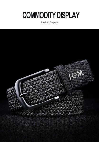 Men Belt Braided Elastic Belt for Men Stretchy Woven Canvas Fashion Belt for Versatile Jeans and Pants