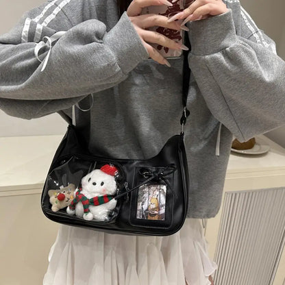 Crossbody Pain Bagzippered Bag Kawaii Bag Girl 2025 Korean Ita Bag Female Japanese Designer Preppy Handbag Shoulder Bag Pain Bag