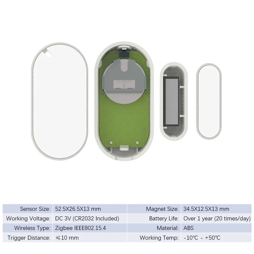 Tuya Zigbee Door And Window Magnetic Sensor Wireless Connection Smart Home Wireless Door Detectors Door Magnetic Automation