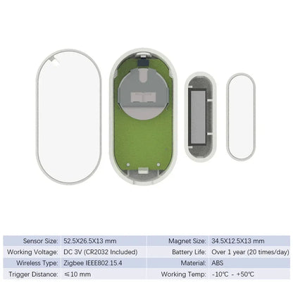 Tuya Zigbee Door And Window Magnetic Sensor Wireless Connection Smart Home Wireless Door Detectors Door Magnetic Automation