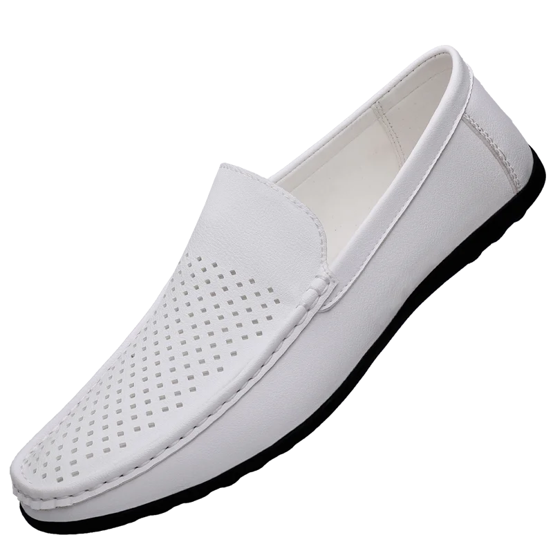 New men's daily casual leather shoes driving shoes new hollow Doudou men's shoes outdoor lazy pedal