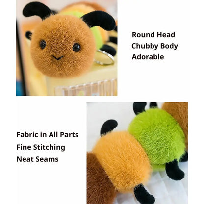 Small Insect Plush Pendant Keychain Animal Plush Toy Doll Keychain Creative Stuffed Doll Bag Pendant Cute Snail Bee Keyring