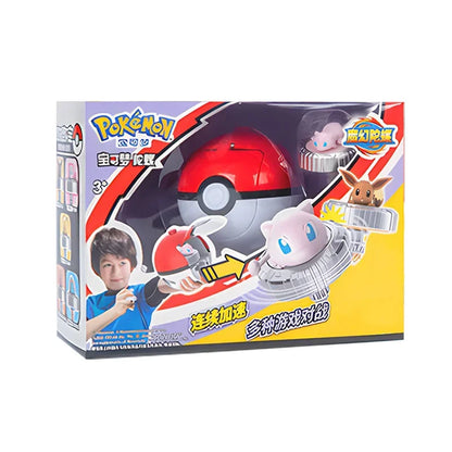 Original Pokemon Pikachu Spinning Top Arena Cartoon Anime Figure Pull Monster Elf Ball Battle Game Boy Kids Child Birthday Gift