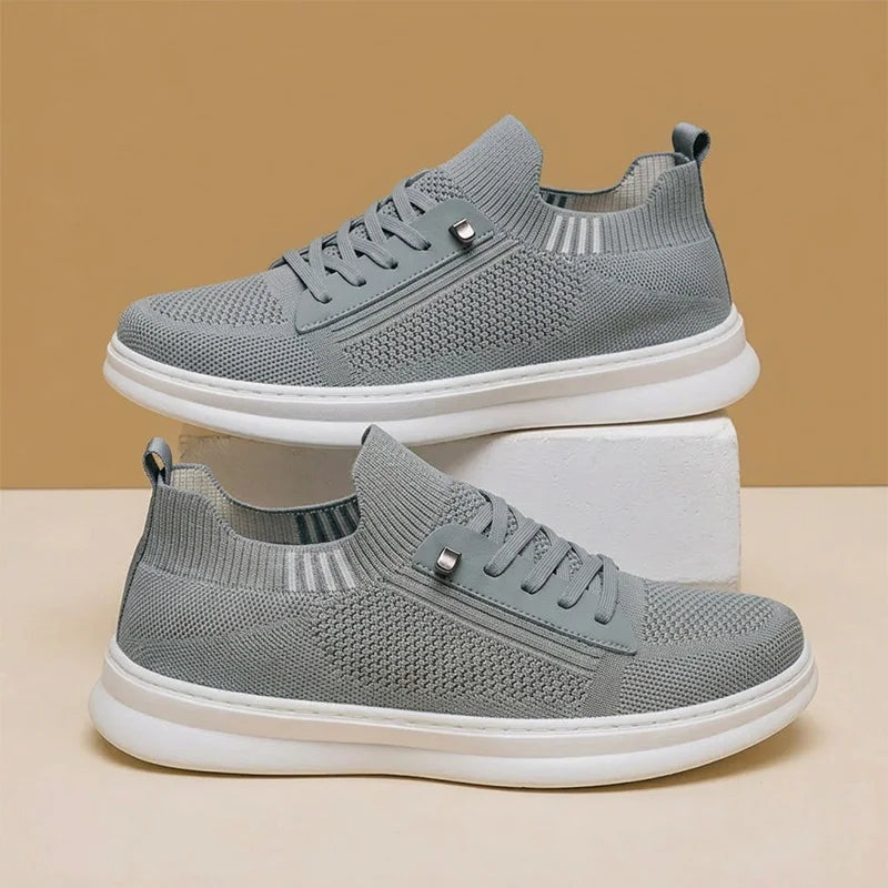 Comfortable Breathable Knitted Sport Shoes Men Soft Bottom Non Slip Mesh Flats Men Spring Summer Slip On Light Casual Loafers