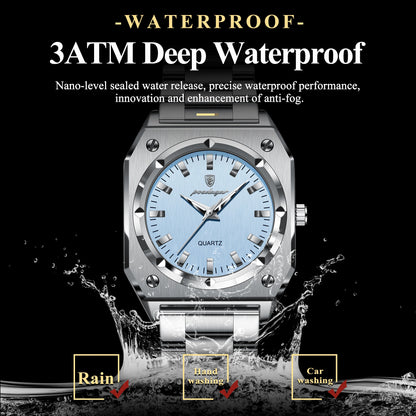 POEDAGAR Square Luxury Ladies Watch Waterproof Stainless Steel Luminous Fashion Woman Watch Elegant Quartz Women's Watches Reloj
