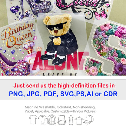 Custom Logo Or Photos Heat Transfers For Clothing DIY A-Level Washable Tshirts Thermal Stickers DTF Iron on Transfers Patches