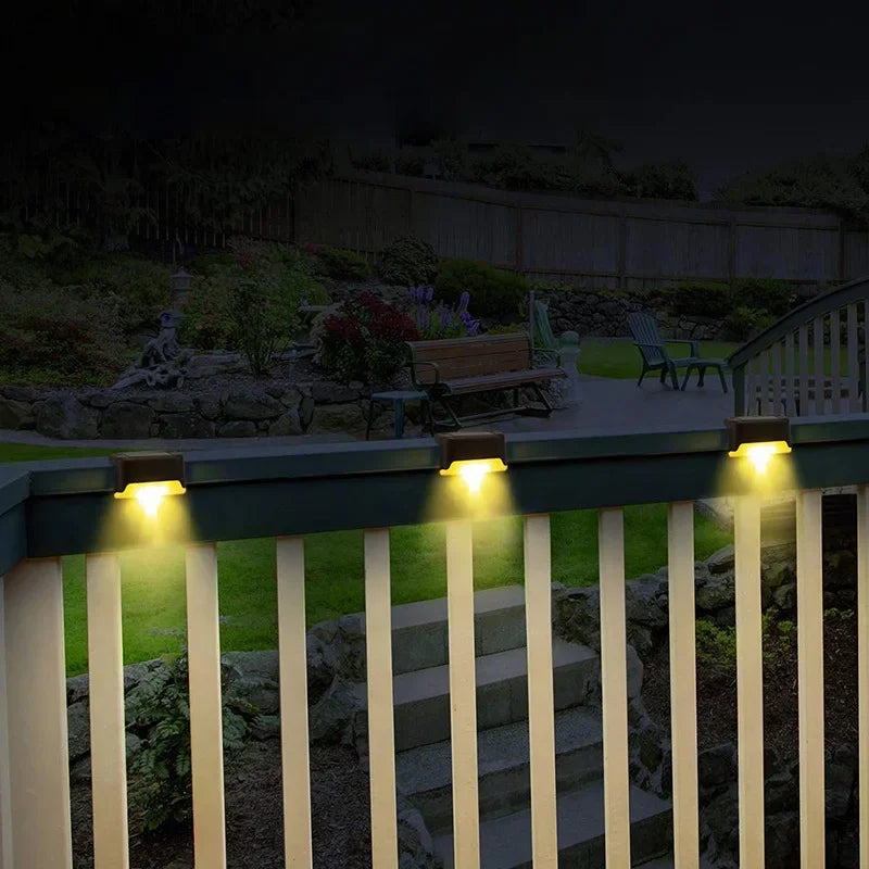 1~20PCs Solar Deck Lights Outdoor Waterproof LED Fence Lights Garden Step Lamp for Patio Stairs Railing Pathway Fences