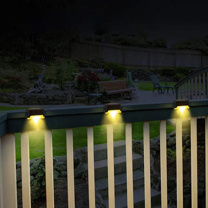 1~20PCs Solar Deck Lights Outdoor Waterproof LED Fence Lights Garden Step Lamp for Patio Stairs Railing Pathway Fences