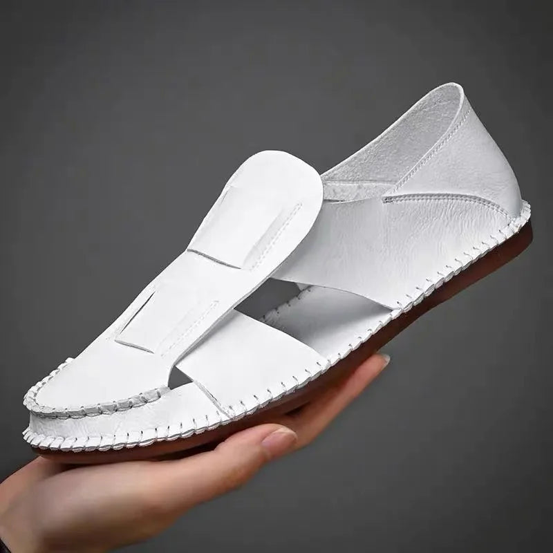 Men's Fashionable Summer Hollow-out Breathable Slip-on Shoes Anti-slip Wear-resistant Casual Loafers-WC616