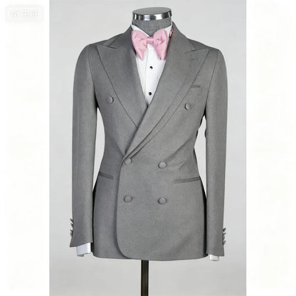 Rose Pink 2-Piece Men's Tuxedo with Spacious Lapel for Wedding Banquet Party Formal Men's Clothing Custom-Made Di