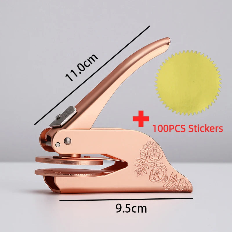Embosser Stamp LOGO Customized Wedding Library Book Private Handheld Steel Seal Envelope Party Invitation Embossing Stamps DIY