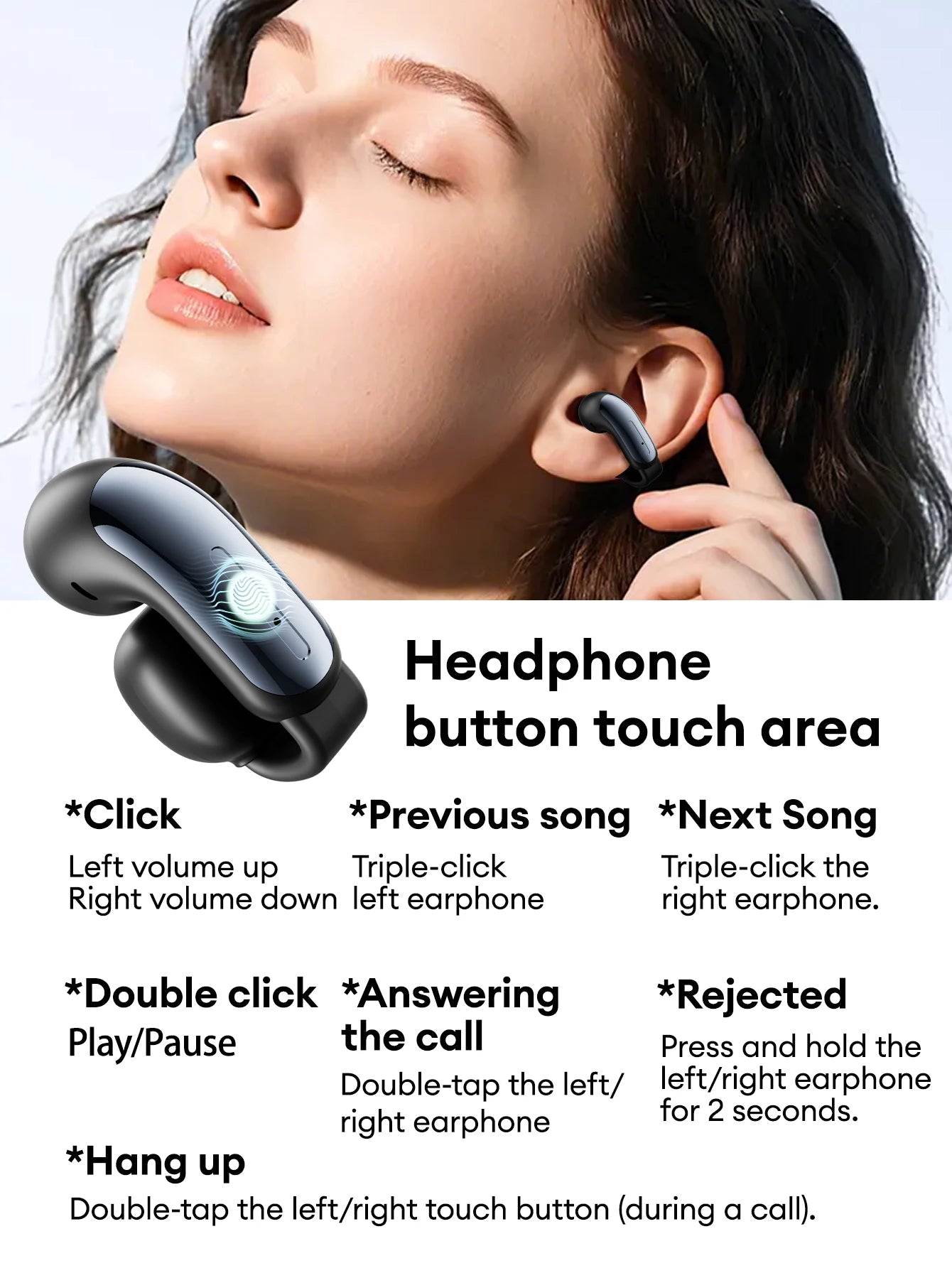 NEW Lenovo LES-108 Bone Conduction Earphones Open Ear Clip Wireless Earbuds Bluetooth 6.0 Sports Headphones with Mic Waterproof