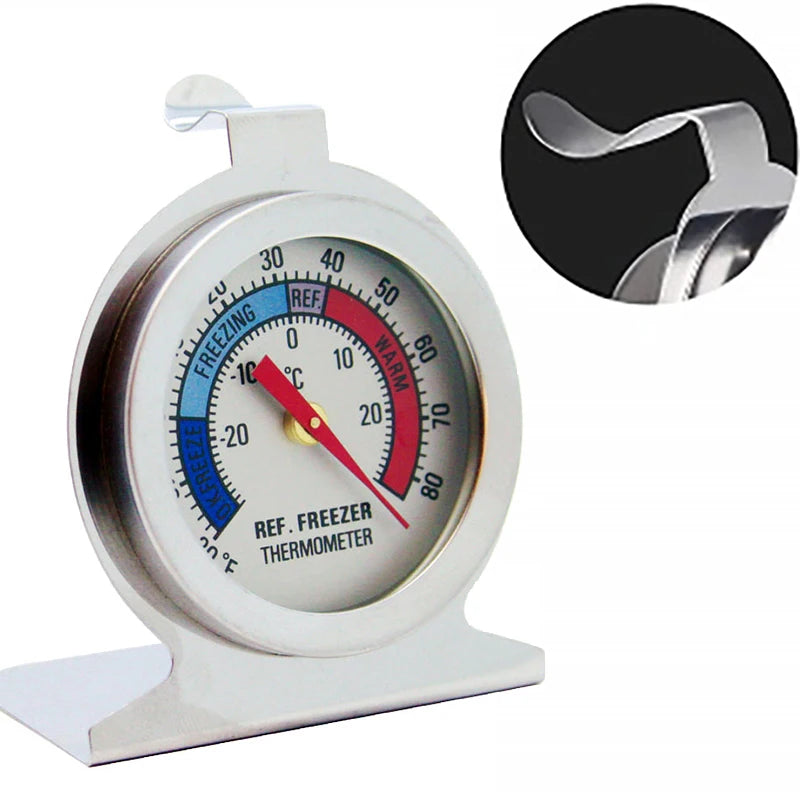 Freezer Thermometers -30~30°C -20~80°F Stainless Steel Fridge Large Dial Gauge Mini Thermo Meters for Refrigerator Cooler