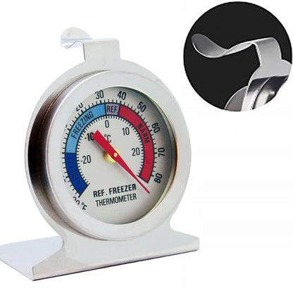 Freezer Thermometers -30~30°C -20~80°F Stainless Steel Fridge Large Dial Gauge Mini Thermo Meters for Refrigerator Cooler