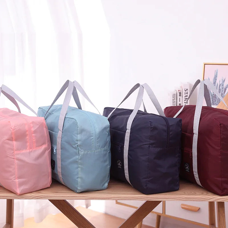 Large-capacity luggage storage bag, foldable portable travel bag, moving clothes packing bag with pull handle