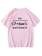 Mathematical Formula Tanc Pure Cotton Printed Fashionable Men's and Women's Short Sleeved Summer New Personalized Casual T-shirt