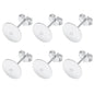 50pcs/Bag 925 Silver Stainless Steel Earring Studs Blank Post Base Pins With Earring Plug Findings Ear Back For Jewelry Making