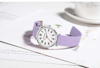 LIGE New Fashion Women's wristwatch Ultra-Thin Quartz Watches for Woman Waterproof Luminous Silicone Ladies Watches Pink Clock