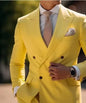 Elegant 2 Piece Wedding Men Suits Slim Fit Peak Lapel Double Breasted Blazer Pants Formal Business Groom Tuxedos Office Dinner