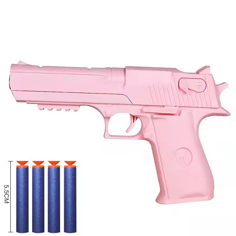 Children Toy Guns Plastic Pistol Manual Handgun Toy Foam Dart Blaster Shooting Model Launcher Kids Outdoor Games Toy Guns Gift