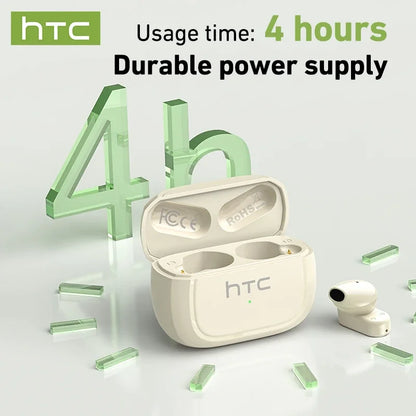 【AI Translator Earbuds】HTC NE51 Bluetooth Earphones TWS In-Ear Sport Wireless Headphones Long Life with Mic Ultralight Earbuds