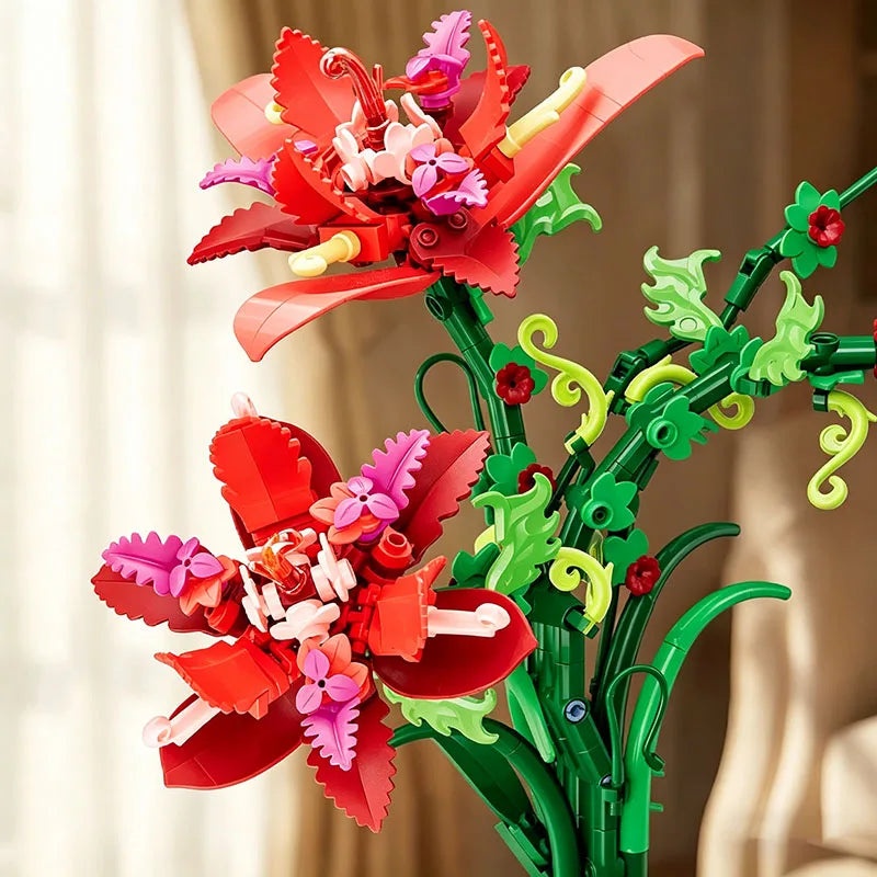 2026 New Moc 505 Pcs Bouquet Model Assembly Building Block Educational Adults Kid Toys Flowers Bricks Set Desktop Ornament Gifts
