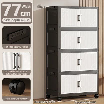 Thickened Multi-layer Storage Cabinet Home Living Room Mobile Organizer for Snacks Toys Miscellaneous Items Storage Cupboard