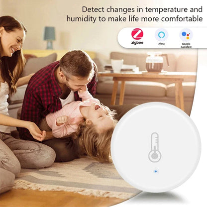 Tuya Zigbee Temperature and Humidity Sensor App Remote Monitor Thermometer Hygrometer for Home/Plant Work with Alexa Google Home