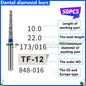50Pcs Dental Dentist Diamond Burs Drill FG 1.6mm Bur for High Speed Handpiece FG Dental Bur Stomatology Dentistry Grinding Tools