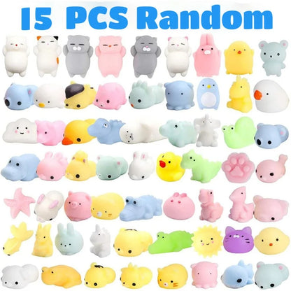 15-30PCS Mochi Squishies Kawaii Anima Squishy Toys For Kids Antistress Ball Squeeze Party Favors Stress Relief Toys For Birthday