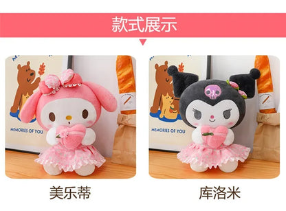 60cm Sanrio Kuromi Melody Hello Kitty Plush Toy Kawaii Cartoon Big Size KT Cat Plush Doll Soft Stuffed Pillow Kids Birthday Gift
