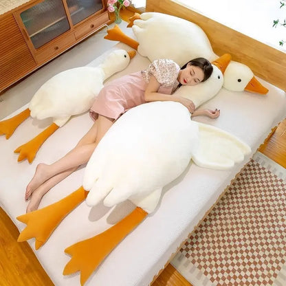 50-190cm Cute Big Duck Goose Plush Toy Kawaii Huge Duck Sleeping Pillow Cushion Soft Stuffed Animal Doll Kid Toy Gift