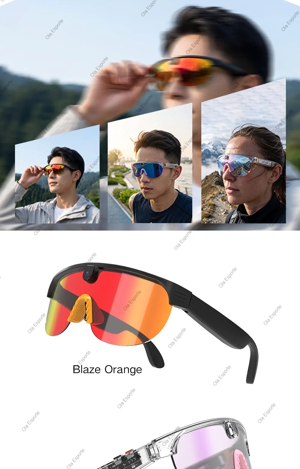 2026 New AI Bluetooth Smart Glasses Camera 1200P Video 4K Anti-shake Cycling Ridi Sports Glasses Dual Mic Windproof Goggles Q01